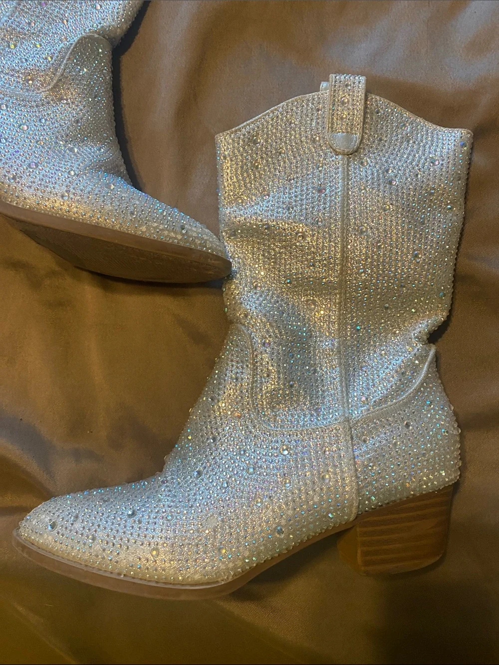 Link Silver Crystal Cowboy Boots for Kids